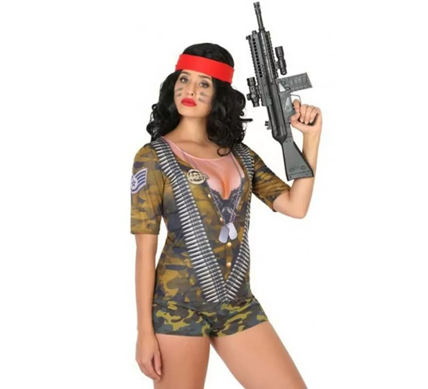 Translation missing: pt-PT.Camiseta disfraz de Soldado Camuflaje para mujer
