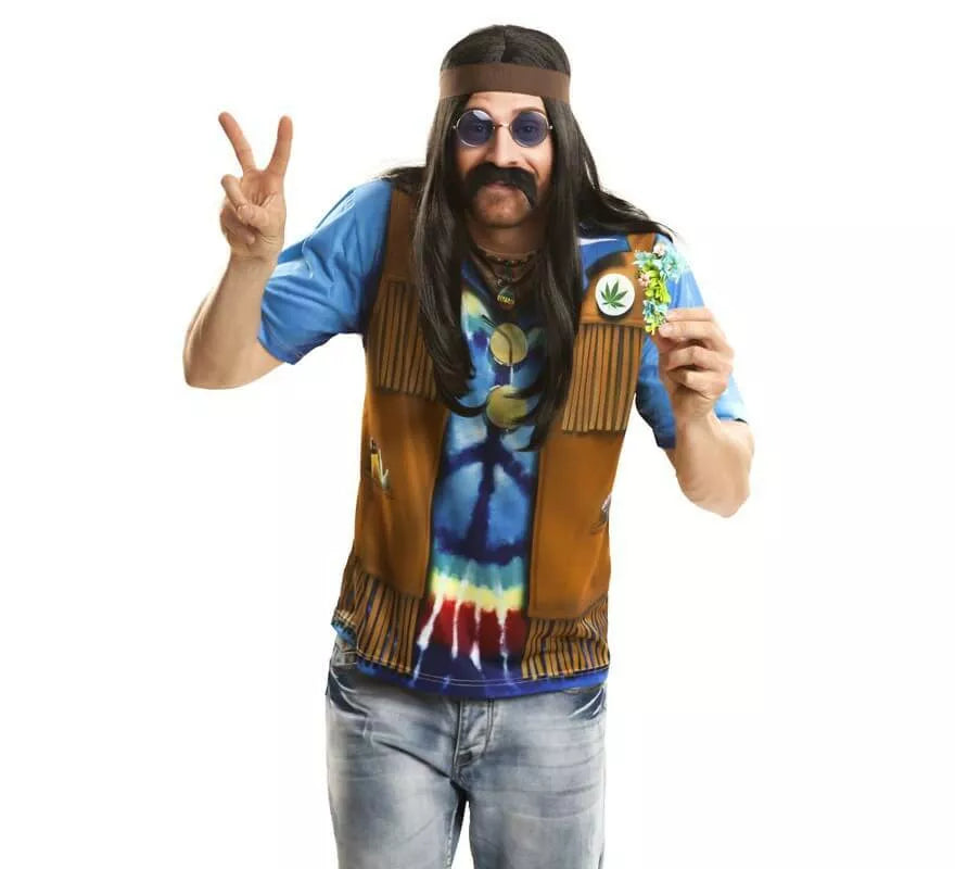 Translation missing: pt-PT.Camiseta disfraz hippie para hombre