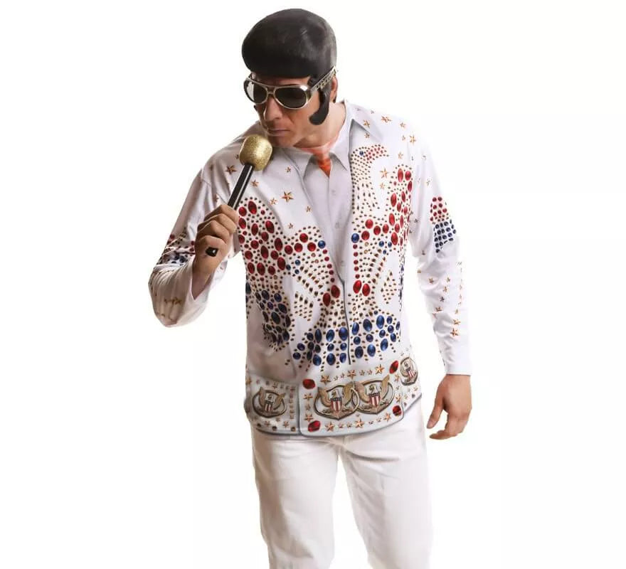 Translation missing: pt-PT.Camiseta disfraz rey del rock para hombre