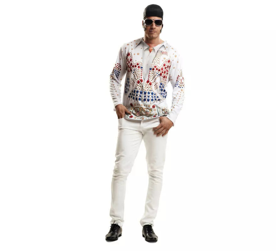 Translation missing: pt-PT.Camiseta disfraz rey del rock para hombre