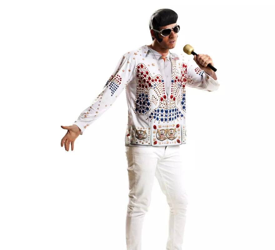 Translation missing: pt-PT.Camiseta disfraz rey del rock para hombre