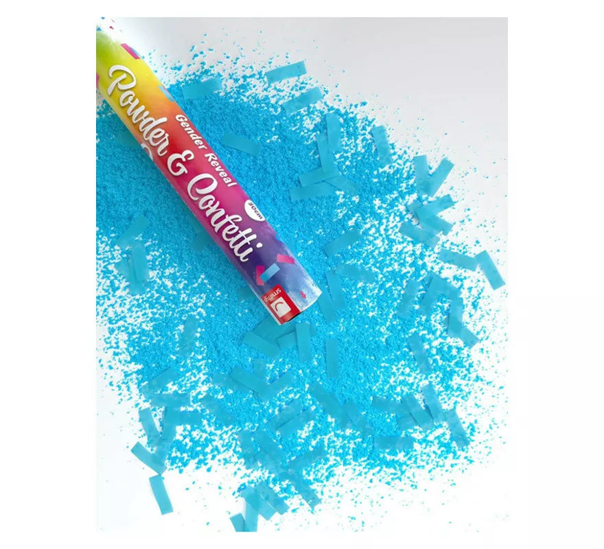 Translation missing: pt-PT.Cañón Kabuki de Polvo y Confetti Azul para revelación de género de 30 cm