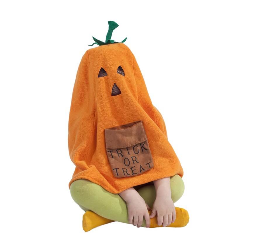 Capucha con Capelina de Calabaza Truco o Trato para niños