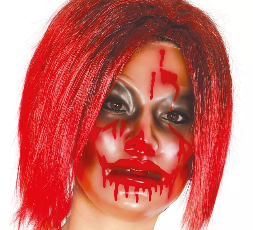 Translation missing: pt-PT.Careta de mujer Zombie transparente con sangre