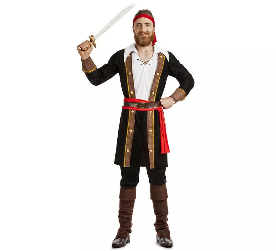 Translation missing: pt-PT.Casaca de Pirata Negro para hombre