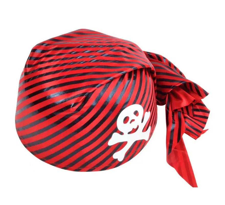 Translation missing: pt-PT.Casquete Pirata con rayas rojo y negro