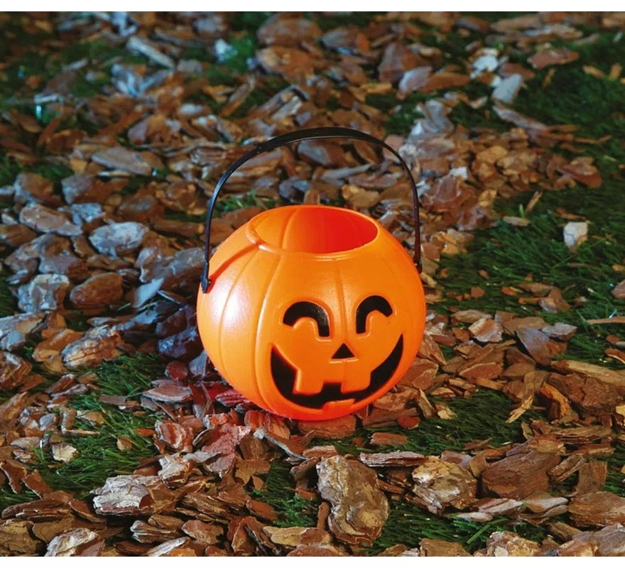 Translation missing: pt-PT.Cesta Calabaza 11 cm de plástico para Halloween