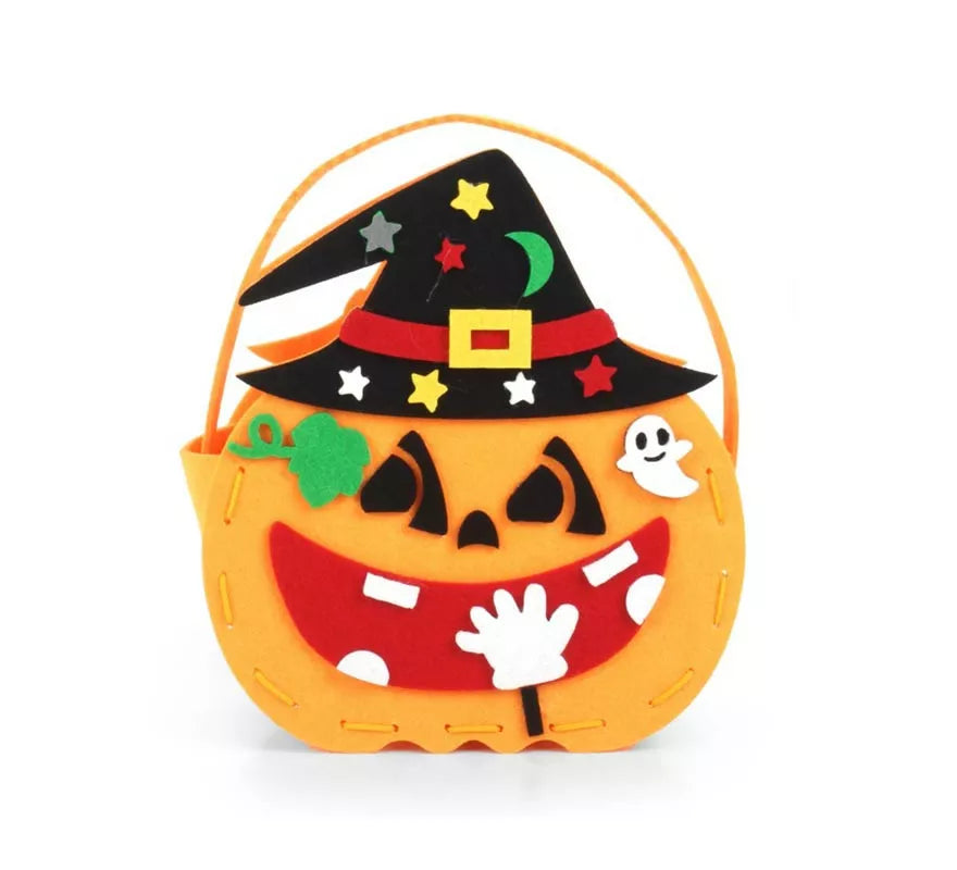 Translation missing: pt-PT.Cesta para dulces Calabaza con sombrero de fieltro de 17x12x6 cm