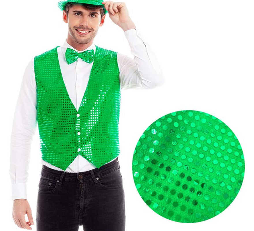 Translation missing: pt-PT.Chaleco de Lentejuelas color Verde para hombre