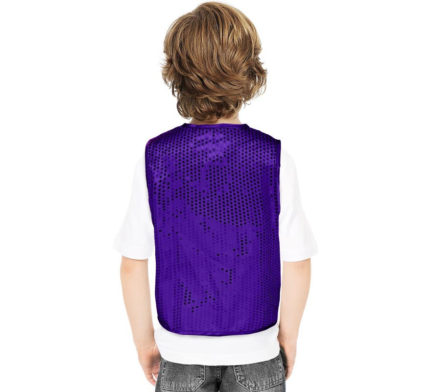 Translation missing: pt-PT.Chaleco de Lentejuelas morado para niños
