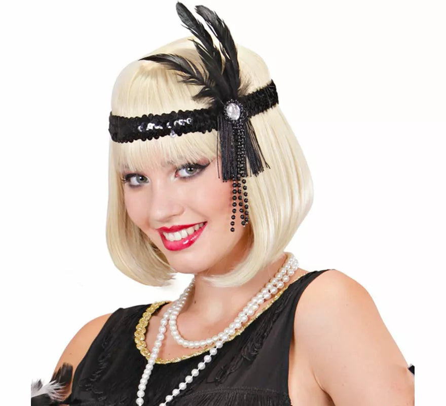 Translation missing: pt-PT.Cinta negra con Plumas de Cabaret
