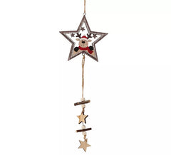 Pingente Estrela De Madeira 33 cms