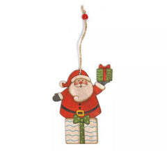 Pingente de Papai Noel de Madeira 13 cm