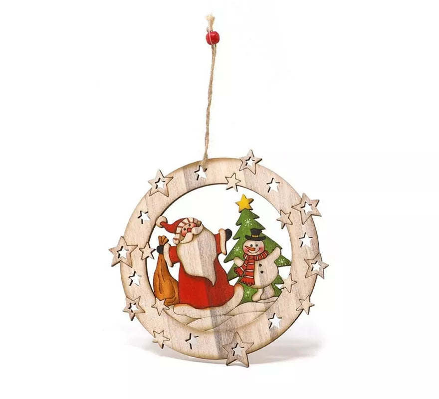 Translation missing: pt-PT.Colgante Papá Noel de Madera 15 cm