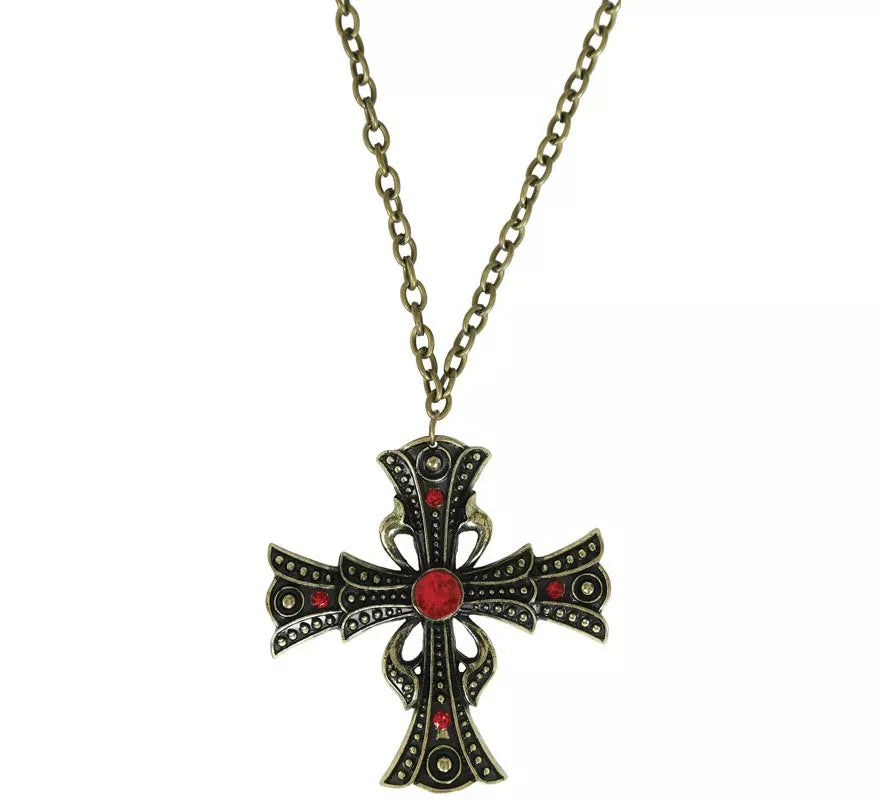 Translation missing: pt-PT.Collar Cruz con Rubí 6 cm
