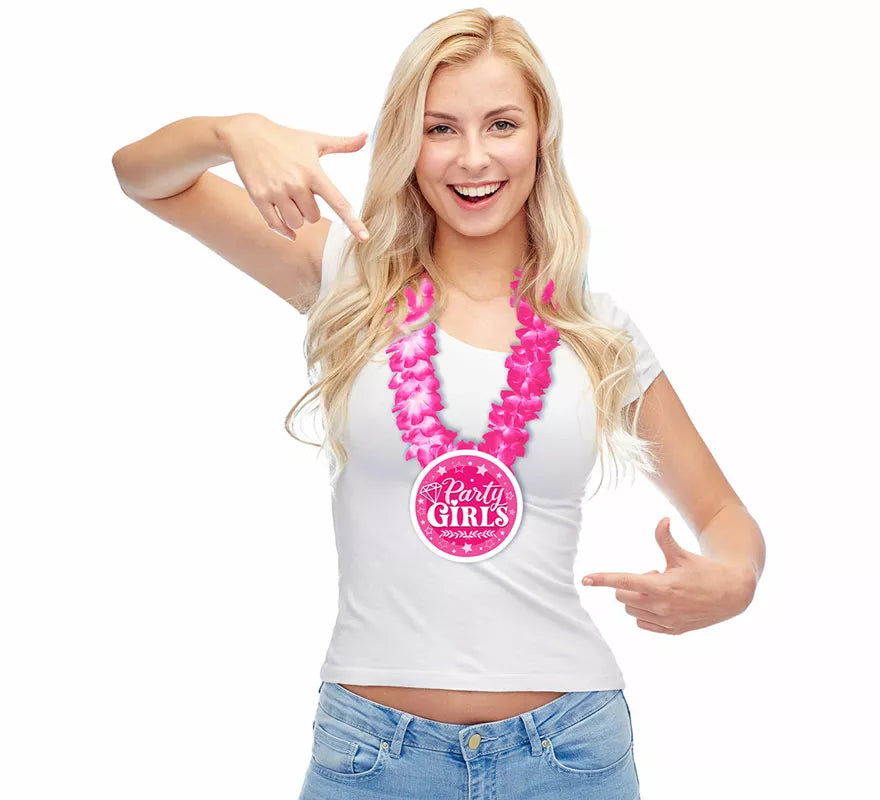 Collar de Flores rosa Party Girls