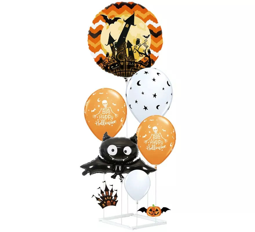 Translation missing: pt-PT.Columna Globos Blanco y naranja 9 Piezas