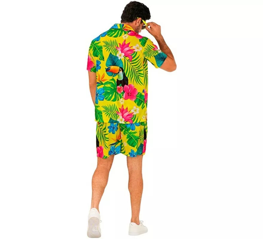 Translation missing: pt-PT.Conjunto de Verano con Estampado de Tucán: Camisa y Shorts para hombre