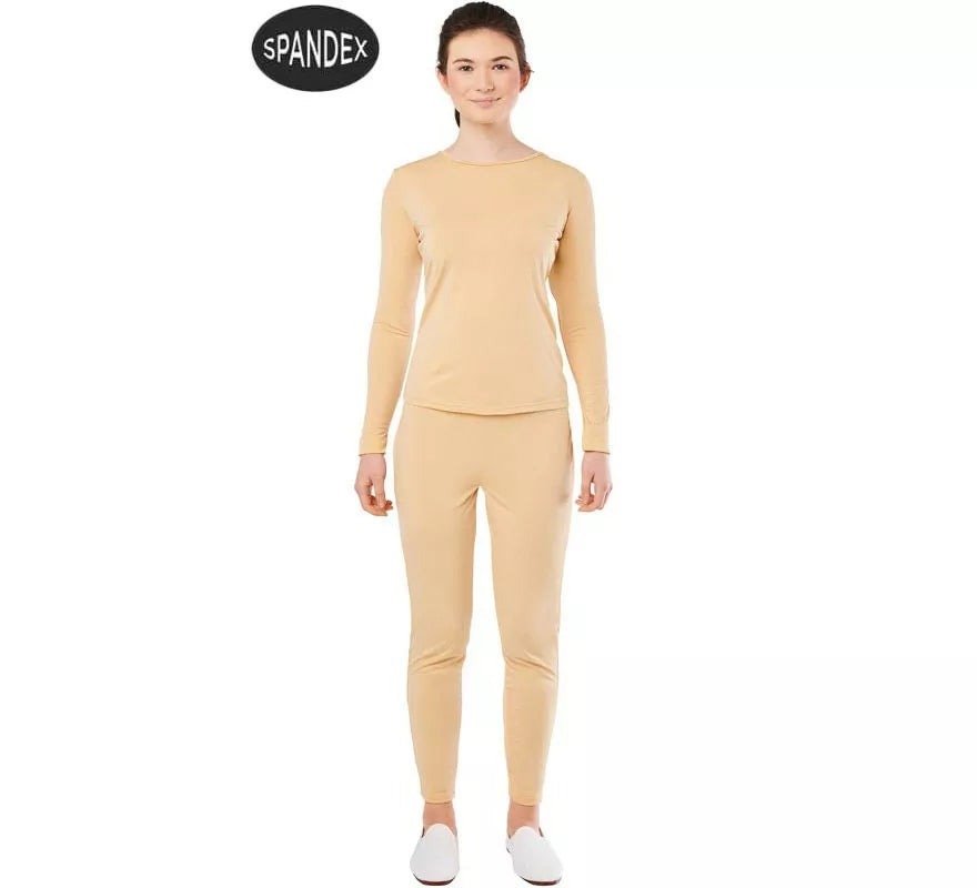 Translation missing: pt-PT.Conjunto Maillot Spandex en 2 piezas color Beige para mujer