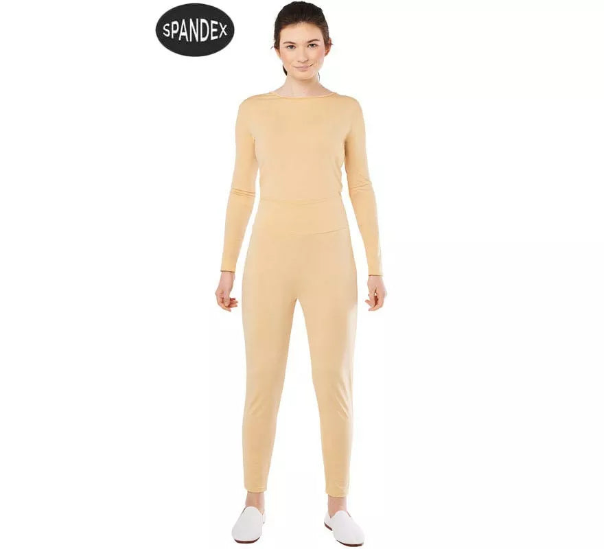Translation missing: pt-PT.Conjunto Maillot Spandex en 2 piezas color Beige para mujer