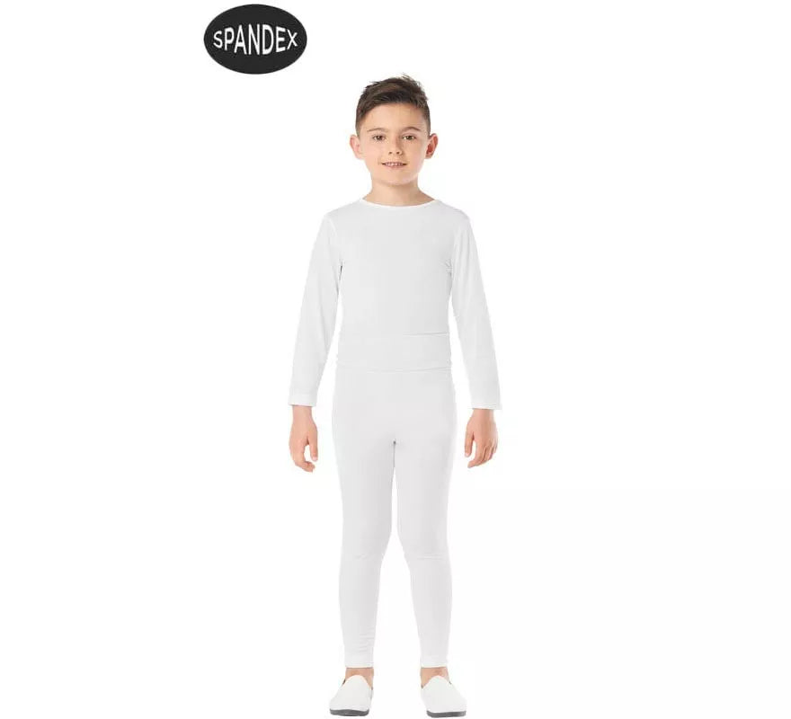 Translation missing: pt-PT.Conjunto Maillot Spandex en 2 piezas color Blanco para niños