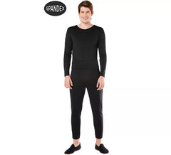 Conjunto de collant de elastano preto de 2 peças para homem