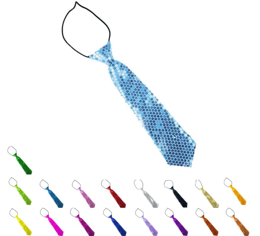 Translation missing: pt-PT.Corbata con lentejuelas infantil de 30 cm en varios colores