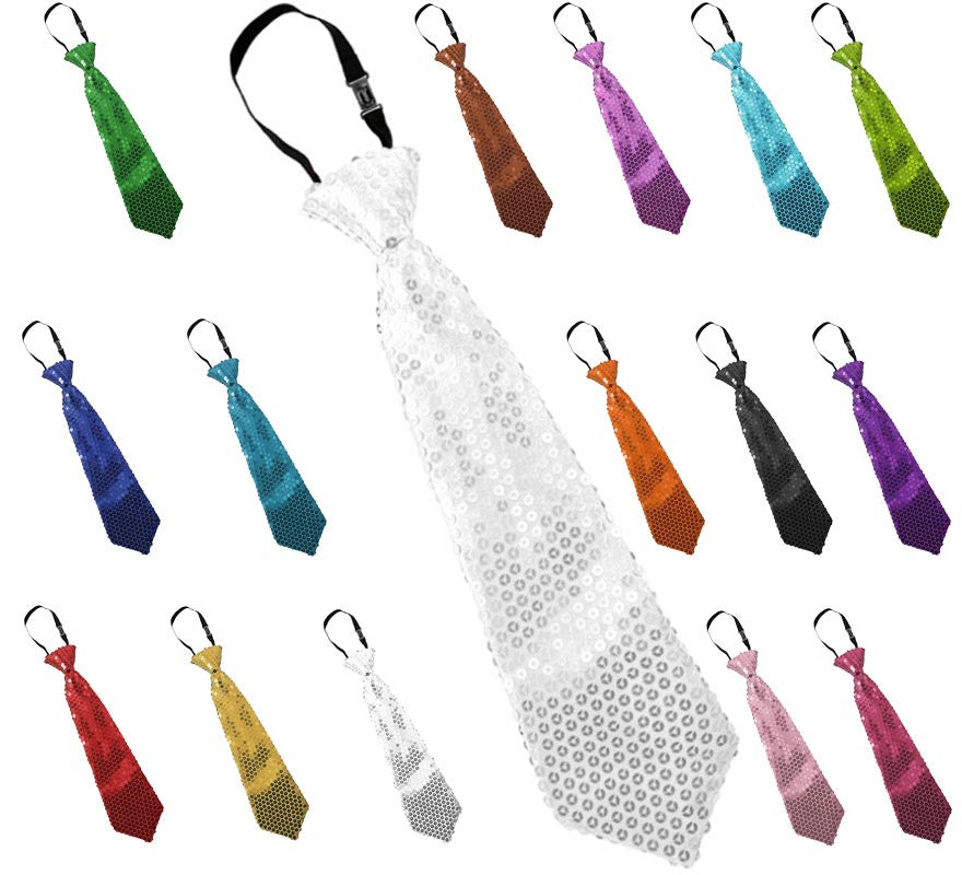 Translation missing: pt-PT.Corbata de Lentejuelas de 31 cm en varios colores