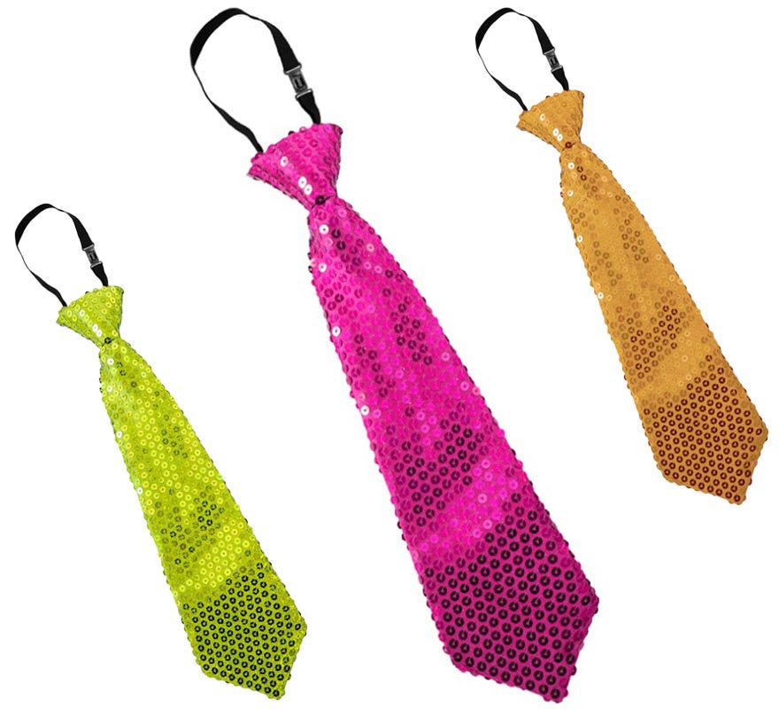 Translation missing: pt-PT.Corbata de Lentejuelas de 31 cm en varios colores Flúor