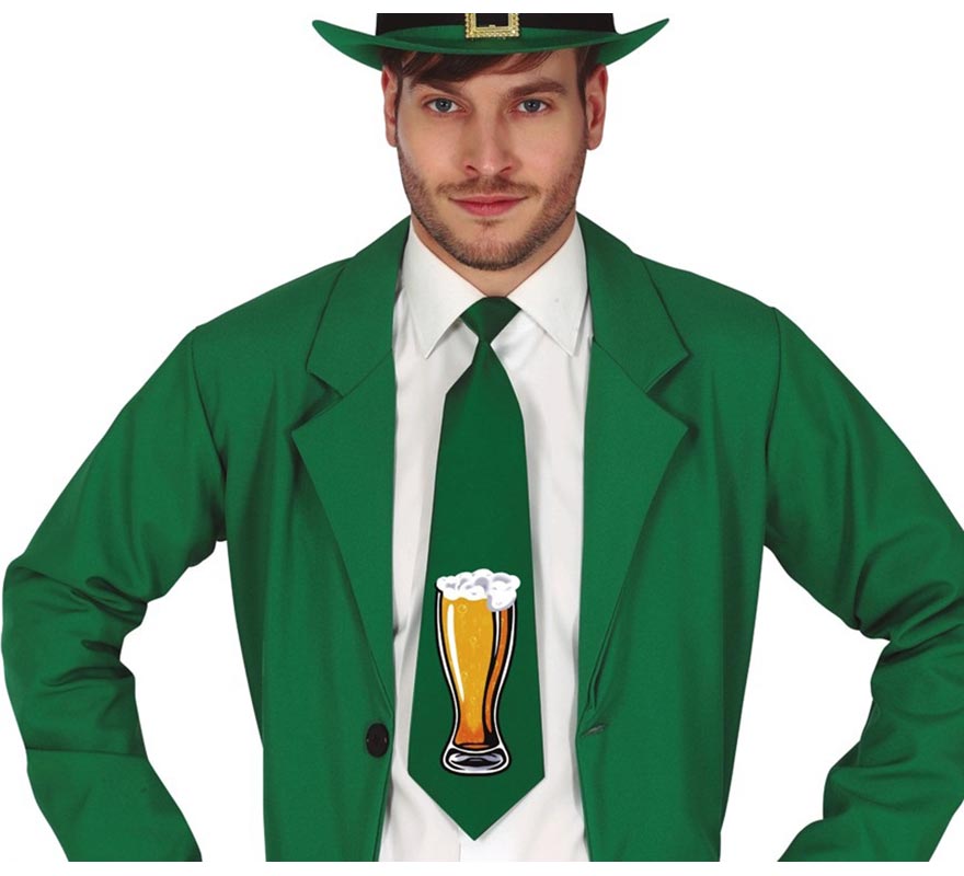 Translation missing: pt-PT.Corbata Verde con estampado de Cerveza de San Patricio