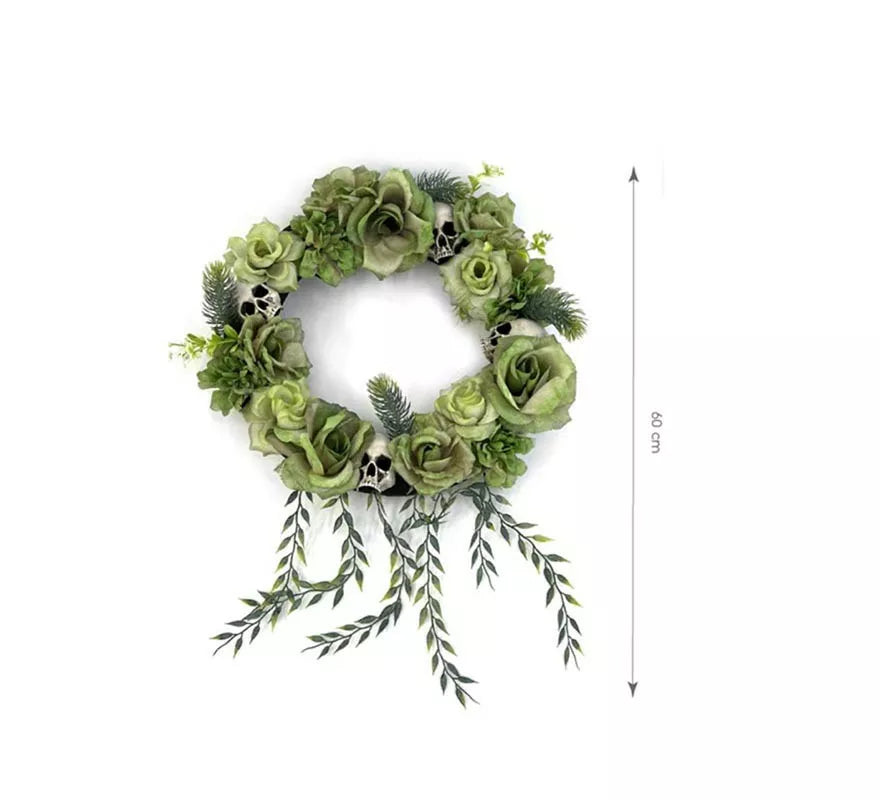 Translation missing: pt-PT.Corona de Flores verdes de 60x43 cm
