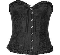 Corset preto com laço para mulheres
