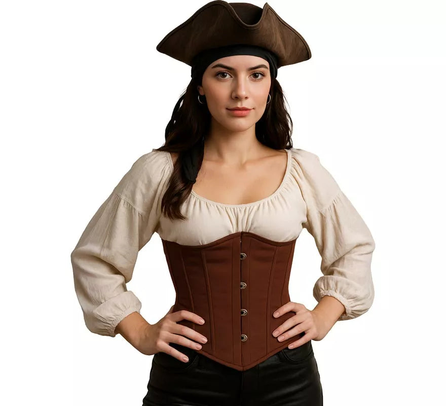 Translation missing: pt-PT.Corset Pirata marrón para mujer