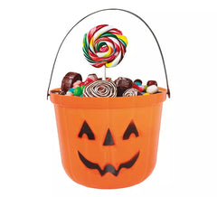 Balde de abóbora de plástico de 15cm para o Halloween