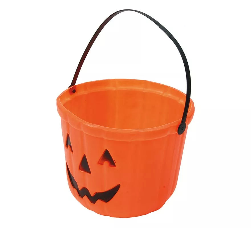 Translation missing: pt-PT.Cubo Calabaza de plástico de 15 cm para Halloween