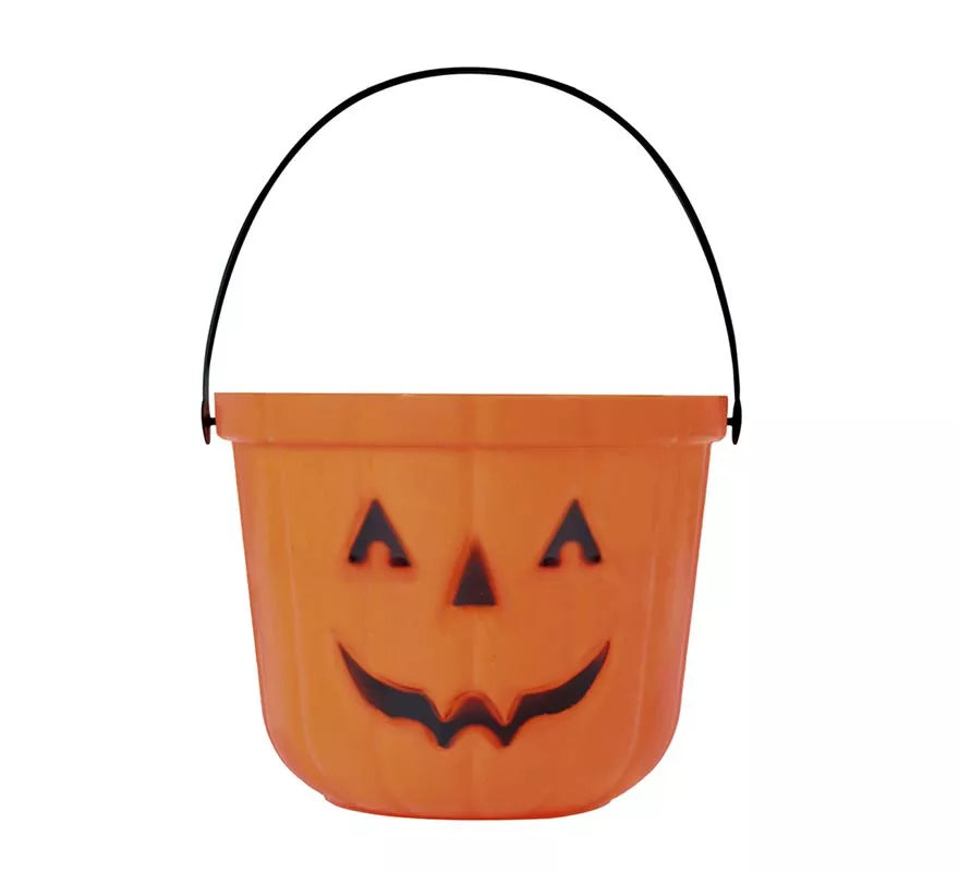 Translation missing: pt-PT.Cubo Calabaza de plástico de 15 cm para Halloween