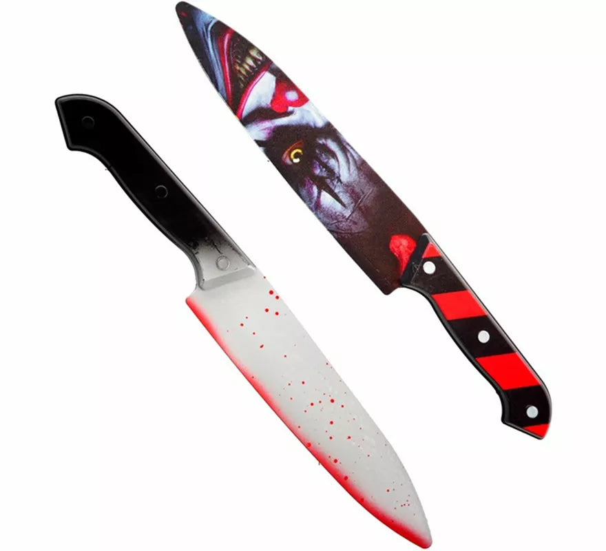 Translation missing: pt-PT.Cuchillo Payaso de Terror de 31 cm con diseño en ambas caras