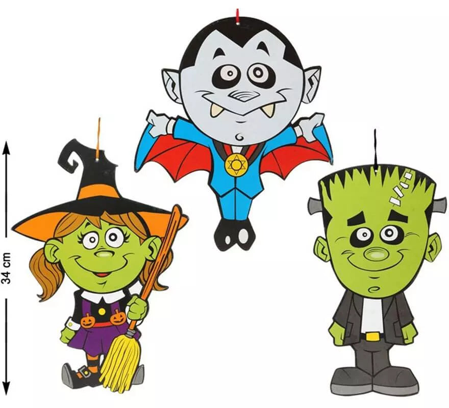 Translation missing: pt-PT.Decoración Colgante para Halloween en 3 modelos surtidos 34x24 cm