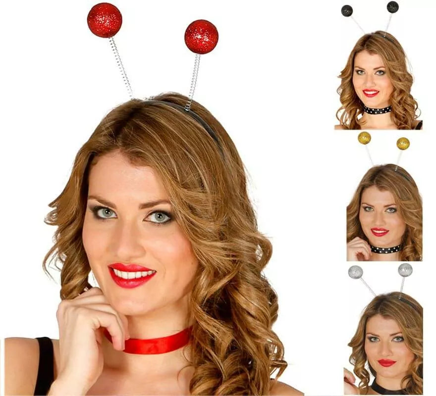 Translation missing: pt-PT.Diadema con antenas y bolas escarcha en varios colores