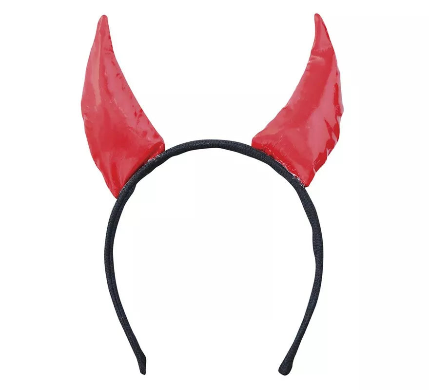 Translation missing: pt-PT.Diadema Cuernos Diablesa de tela para Halloween