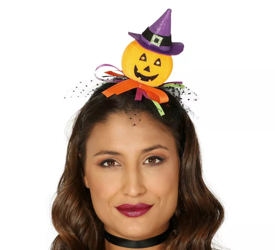 Translation missing: pt-PT.Diadema de Calabaza con Gorro de Bruja