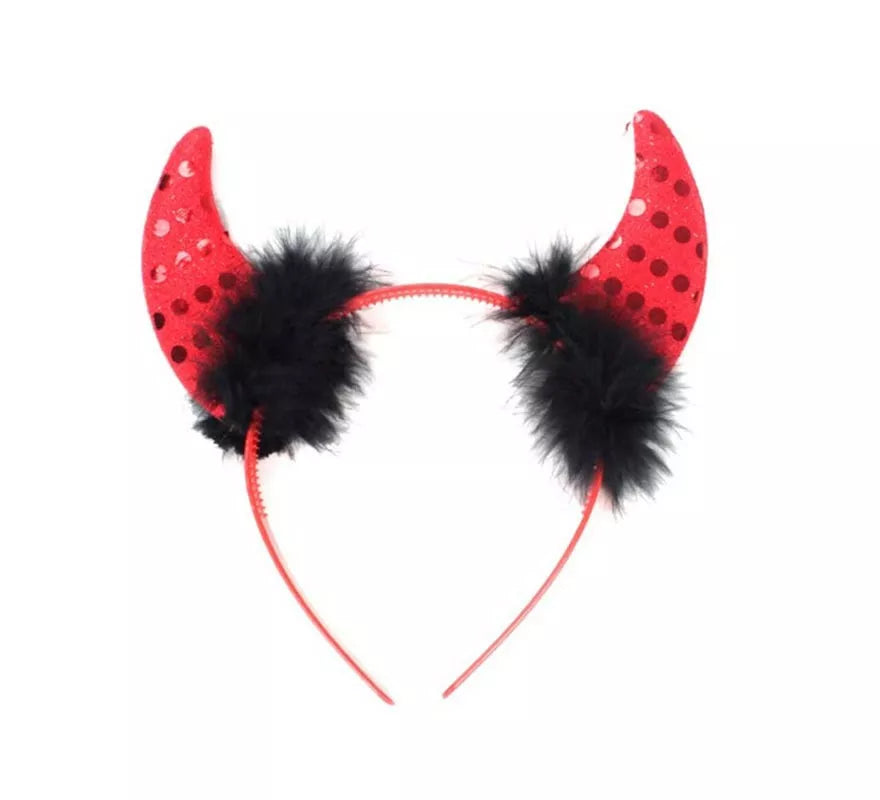 Translation missing: pt-PT.Diadema de Diablesa con plumas negras