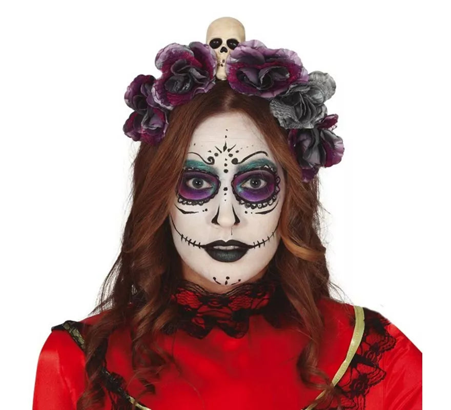 Diadema de Flores Grises