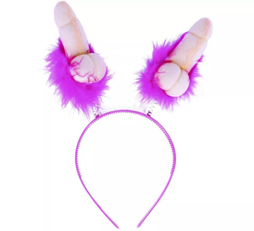 Translation missing: pt-PT.Diadema de Pene y Plumas morada de 14 cm