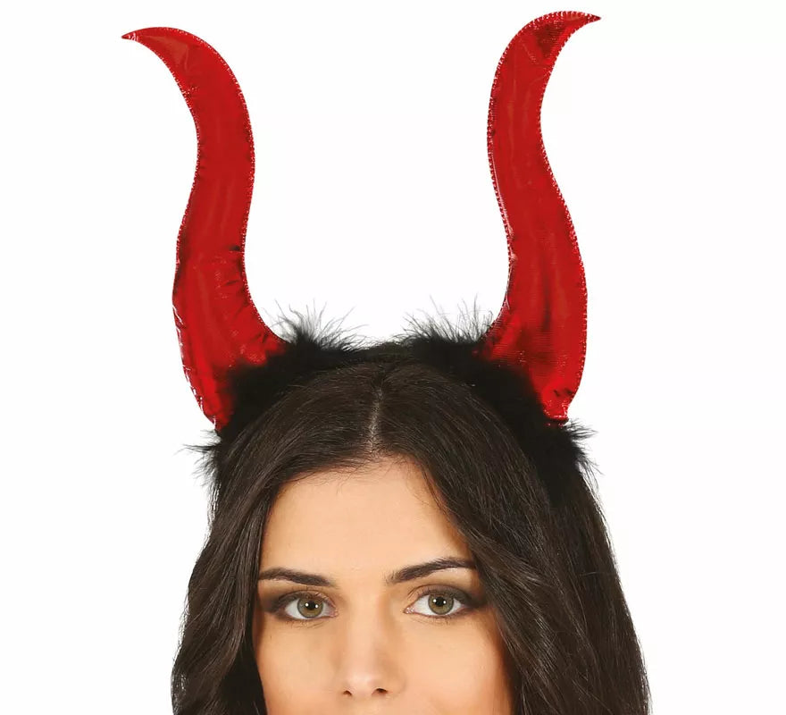 Translation missing: pt-PT.Diadema Demonio Roja con Cuernos Altos