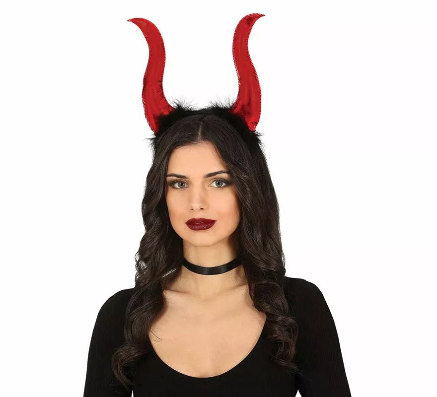 Translation missing: pt-PT.Diadema Demonio Roja con Cuernos Altos