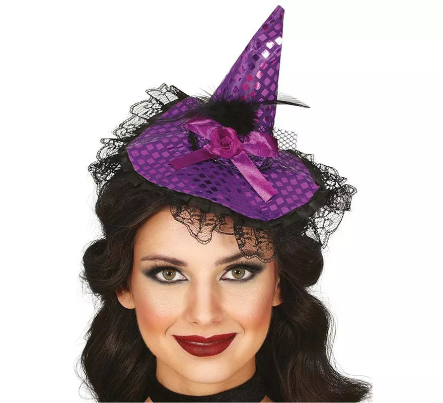 Translation missing: pt-PT.Diadema Gorrito Bruja lila