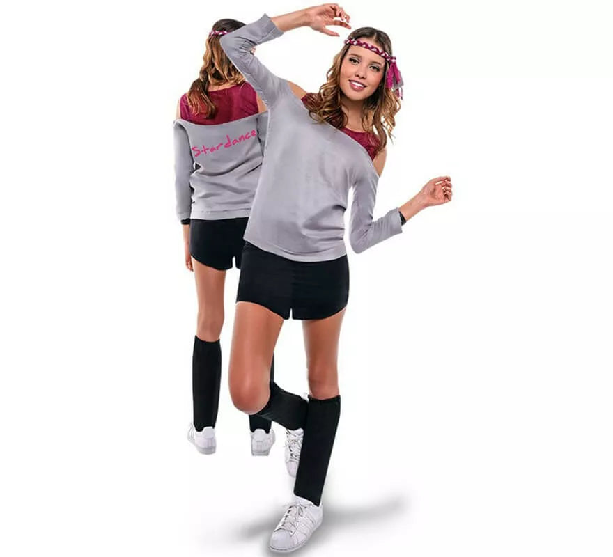 Translation missing: pt-PT.Disfraz de Aerobic ochentero gris para mujer