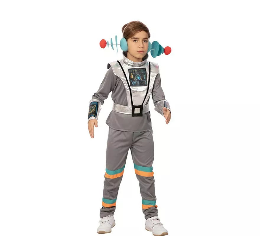 Translation missing: pt-PT.Disfraz de Agente Espacial gris con muñequeras para niño
