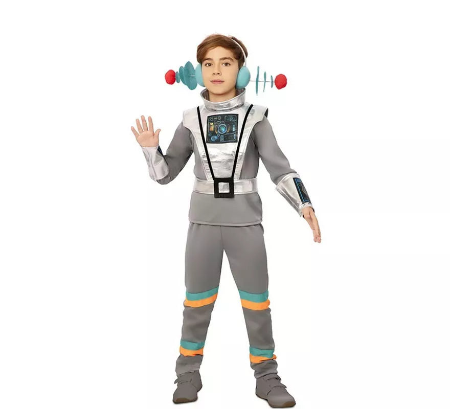 Translation missing: pt-PT.Disfraz de Agente Espacial gris con muñequeras para niño